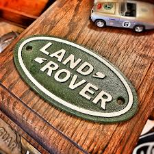 land rover emblem logo cast iron sign