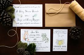 Diy Handlettered Woodland Themed Baby Shower Invitations