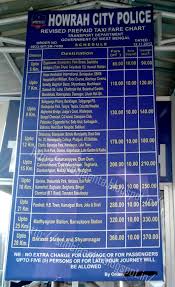 Kolkata Calcutta Guide New Pre Paid Taxi Rate Fare