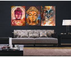Three Buddha Canvas Print Wall Art