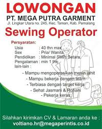 Pt pemalang batang toll road jl. Lowongan Kerja Pt Mega Putra Garment Pemalang Operator Sewing Loker Swasta