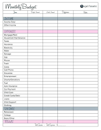 Free Bill Planner Template Personal Monthly Budget Excel