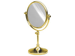 free standing round cosmetic mirror