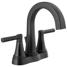Thread the mounting screws into the mounting nut making sure they are only a few threads in. Delta Becker Matte Black 2 Handle 4 In Centerset Watersense Bathroom Sink Faucet With Drain In The Bathroom Sink Faucets Department At Lowes Com