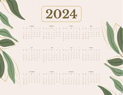 free 2024 calendar template