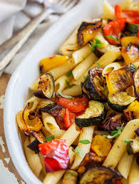 terranean roasted vegetable pasta