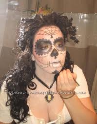 dead costume with skull candy makeup