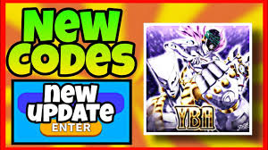 We have brought this article for your bizarre adventure players so that they can explore yba codes july 2021. New Update Codes Your Bizarre Adventure Roblox Your Bizarre Adventure Codes Yba Codes Yba Youtube