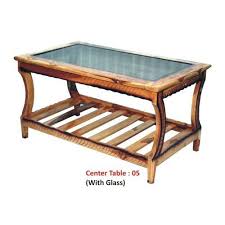 Teak Wood Glass Table