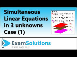 Simultaneous Linear Equations In 3