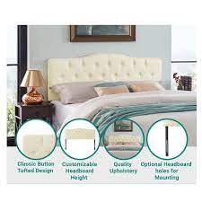 Homestock Headboards For Queen Size Bed Upholstered On Tufted Bed Headboard Height Adjustable Queen Headboard Only White