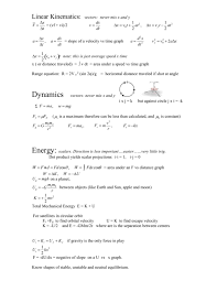 Ap Physics C Mechanics Formula Sheet