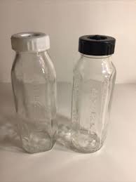 2 Vintage Glass Baby Bottles Steadifeed