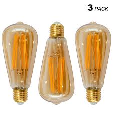 Old Fashioned Edison St64 St21 E26 E27 6w Led Long Filament Light Bulb Lamp Vintage Led Light Bulbs With Retro Coated Glass Lamp Shade Replace 60w