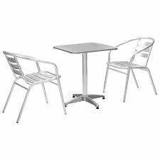 A square table and chairs are ideal for smaller spaces, easily fitting where you need them to, and easy to move around too. 2 Aluminium Chairs 60 Cm Square Pedestal Table Cafe Set Be Furniture Sales