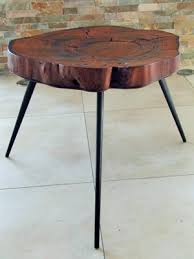 tree trunk coffee table 1950s for