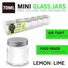 Bulk Clear 70ml Glass Jars Multi