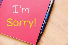 i m sorry write on notebook word care