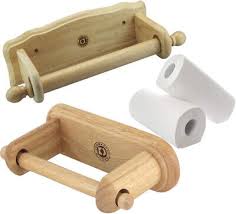 Toilet Wooden Tissue Roll Holder Wall