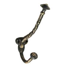 Antique Brass Patina Hat And Coat Hook