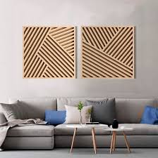Modern Wood Wall Art Geometric Wooden