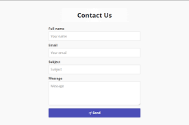 contact form using html and css