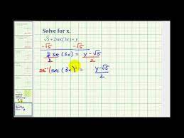 Solve A Trig Equation For A Variable