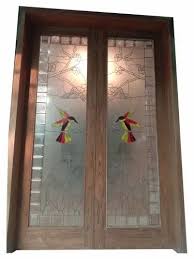 Polished Stained Glass Door Panel For