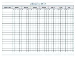 Minimalist Template Of Weekly Attendance Sheet In Excel For