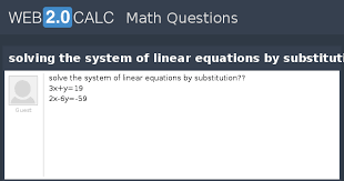 of linear equations by substitution