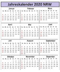 Jahreskalender 2021 für nordrhein westfalen nrw mit schulferien feiertagen kalenderwochen und pdf vorlagen zum download ausdrucken kostenlos. Druckbare 2020 Jahreskalender Nrw Zum Ausdrucken Pdf Druckbarer 2021 Kalender