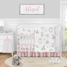 Woodland Bunny Baby Girl Nursery Crib