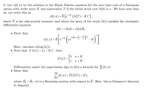 Solution To The Black Scholes Equation