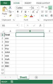 upper case letters in excel 2010