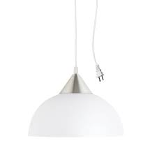 Newhouse Lighting 1 Light 11 In Plug In Hanging Pendant In White Bhpenkit Wh The Home Depot