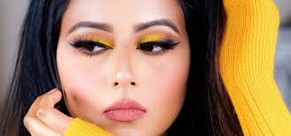 fall chrome yellow makeup look indian
