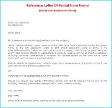 Friend Rental Reference Letter Format Work For Landlord