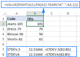 standard deviation excel functions and