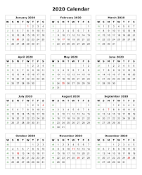 2020 One Page Portrait Calendar Calendar 2020 Monthly