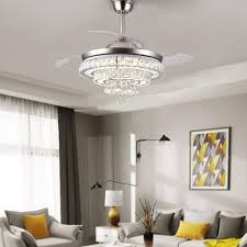 Indoor Round Crystal Led Ceiling Fan
