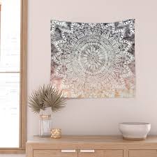 Bohemian Hygge Mandala Wall Tapestry By