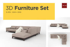 modern sofa front view furniture 3d
