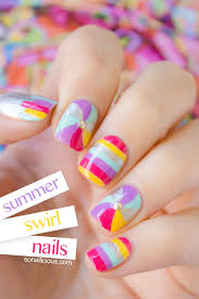 swirl nails fun summer nail design