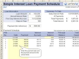 Simple Interest Loan Amortization Calculator Calculation