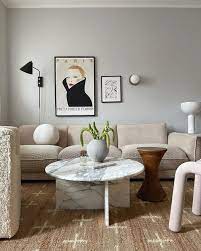 gray walls with beige furniture off
