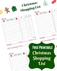 Free Christmas Shopping List Printable Get Organized Must Have Mom