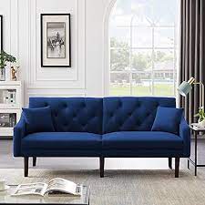 Sleerway Velvet Futon Sofa Bed With 2