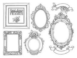 ornate oval frame vector art icons