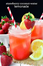 strawberry coconut water lemonade