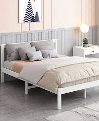 White Sergio Pine Wood Bed Frame